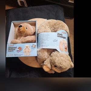 NWT Brown Bear Neck Roll Pillow Massager & Weighted Warmer Travel Companion